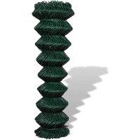 Berkfield Home Chain Link Fence Steel 1, 5x25 m Green