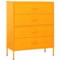 Berkfield Home Chest of Drawers Mustard Yellow 80x35x101.5 cm Steel