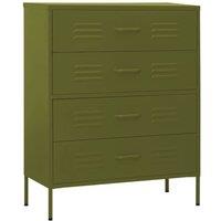 Berkfield Home Chest of Drawers Olive Green 80x35x101.5 cm Steel