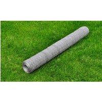 Berkfield Home Chicken Wire Fence Galvanised Steel 25x0.5 m Silver