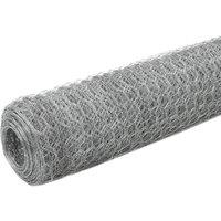 Berkfield Home Chicken Wire Fence Galvanised Steel 25x1.5 m Silver