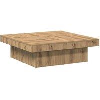Berkfield Home Coffee Table Artisan Oak 90x90x28 cm Engineered Wood in Brown | Size: 90 x 90 x 28 cm