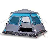 Berkfield Home Camping Tent Dome 4-Person Blue Quick Release