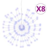 Berkfield Home Christmas Starburst Lights 140 LEDs 8 pcs Blue 17 cm