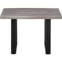 Berkfield Home Coffee Table with Live Edges 60x60x40 cm Solid Acacia Wood in Grey | Size: 60 x 60 x 40 cm