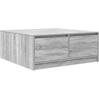Berkfield Home Coffee Table with Drawers Grey Sonoma 100x100x40 cm | Size: 100 x 100 x 40 cm