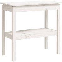 Berkfield Home Console Table White 80x40x75 cm Solid Wood Pine | Size: 80 x 40 x 75 cm