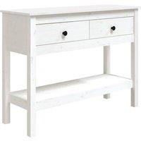 Berkfield Home Console Table White 100x35x75 cm Solid Wood Pine | Size: 100 x 35 x 75 cm