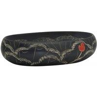 Berkfield Home Countertop Basin Black Oval 59x40x15 cm Ceramic | Size: 59 x 40 x 15 cm