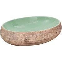 Berkfield Home Countertop Basin Green & Brown Oval 59x40x15 cm Ceramic | Size: 59 x 40 x 15 cm