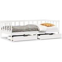 Berkfield Home Daybed with Drawers without Mattress White 80x200 cm Solid Wood