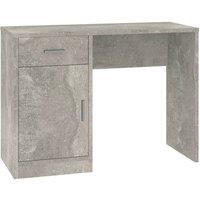 Berkfield Home Desk with Drawer&Cabinet Concrete Grey 100x40x73 cm Engineered Wood | Size: 100 x 40 x 73 cm