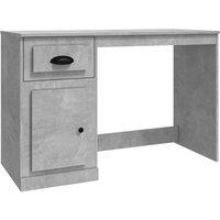 Berkfield Home Desk with Drawer Concrete Grey 115x50x75 cm Engineered Wood | Size: 115 x 50 x 75 cm