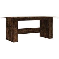 Berkfield Home Dining Table Smoked Oak 180x90x76 cm Engineered Wood in Brown | Size: 180 x 90 x 76 cm