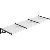 Berkfield Home Door Canopy Black & Transparent 297.5x90 cm Polycarbonate in Clear