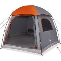 Berkfield Home Family Tent Igloo 6-Person Grey & Orange Waterproof