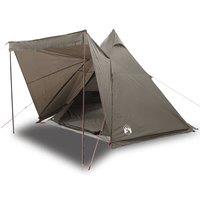 Berkfield Home Family Tent Tipi 6-Person Brown Waterproof
