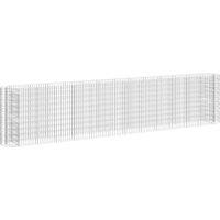 Berkfield Home Gabion Raised Bed Galvanised Iron 470x50x100 cm in Silver | Size: 470 x 50 x 100 cm