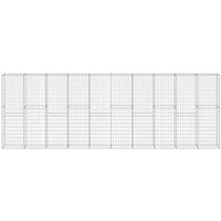 Berkfield Home Gabion Wall with Covers Galvanised Steel 600x30x200 cm in Silver | Size: 600 x 30 x 200 cm