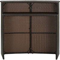 Berkfield Home Garden Bar Table Brown 120x55x110 cm Poly Rattan | Size: 120 x 55 x 110 cm