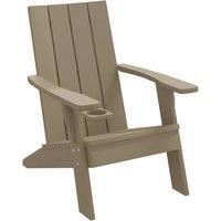 Berkfield Home Garden Adirondack Chair Light Brown 75x88.5x89.5cm Polypropylene | Size: 75x88.5x89.5 cm