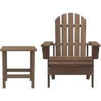 Berkfield Home Garden Adirondack Chair with Table Solid Fir Wood Brown