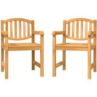 Berkfield Home Garden Chairs 2 pcs 58x59x88 cm Solid Wood Teak in Brown | Size: 58 x 59 x 88 cm