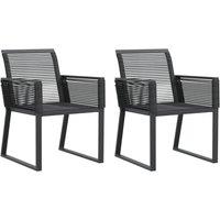 Berkfield Home Garden Chairs 2 pcs Black Poly Rattan