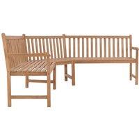 Berkfield Home Garden Corner Bench 185x185x90 cm Solid Teak Wood in Brown | Size: 185 x 185 x 90 cm