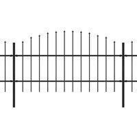 Berkfield Home Garden Fence with Spear Top Steel (0.75-1)x6.8 m Black