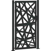 Berkfield Home Garden Gate Black 105x180 cm Steel Light Design