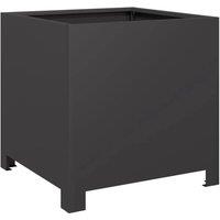 Berkfield Home Garden Planter Black 40x40x40 cm Steel | Size: 40 x 40 x 40 cm