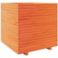 Berkfield Home Garden Planter Wax Brown 70x70x72.5 cm Solid Wood Pine in Tan