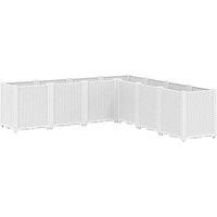 Berkfield Home Garden Planter White 160x160x53 cm PP | Size: 160 x 160 x 53 cm