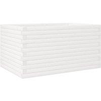 Berkfield Home Garden Planter White 90x60x46 cm Solid Wood Pine | Size: 90 x 60 x 46 cm