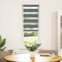 Berkfield Home Zebra Blind Dark Grey 45x100 cm Fabric Width 40.9 cm Polyester
