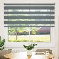 Berkfield Home Zebra Blind Dark Grey 160x100 cm Fabric Width 155.9 cm Polyester