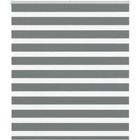 Berkfield Home Zebra Blind Dark Grey 135x150 cm Fabric Width 130.9 cm Polyester
