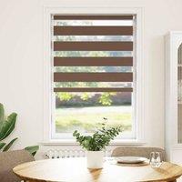 Berkfield Home Zebra Blind Brown 90x100 cm Fabric Width 85.9 cm Polyester