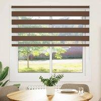 Berkfield Home Zebra Blind Brown 145x100 cm Fabric Width 140.9 cm Polyester