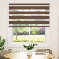 Berkfield Home Zebra Blind Brown 125x100 cm Fabric Width 120.9 cm Polyester