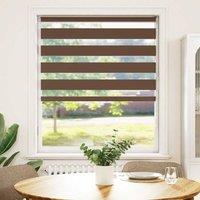 Berkfield Home Zebra Blind Brown 115x100 cm Fabric Width 110.9 cm Polyester