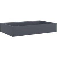 Berkfield Home Wash Basin 60x38x11 cm Mineral Cast/Marble Cast Anthracite in Dark Grey | Size: 60 x 38 x 11 cm