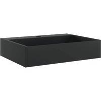 Berkfield Home Wash Basin 50x38x11 cm Mineral Cast/Marble Cast Matt Black | Size: 50 x 38 x 11 cm