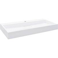 Berkfield Home Wash Basin 100x46x11 cm Mineral Cast/Marble Cast White | Size: 100 x 46 x 11 cm
