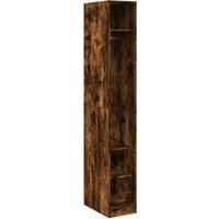 Berkfield Home Wardrobe Smoked Oak 30x50x200 cm Engineered Wood in Brown | Size: 30 x 50 x 200 cm
