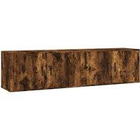 Berkfield Home Wall-mounted TV Cabinets 2 pcs Smoked Oak 80x34.5x40 cm in Brown