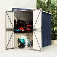 Berkfield Home Wall-mounted Garden Shed Anthracite 118x194x178 cm Steel in Dark Navy | Size: 118 x 194 x 178 cm