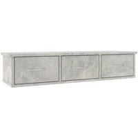 Berkfield Home Wall-mounted Drawer Shelf Concrete Grey 88x26x18.5 cm Engineered Wood