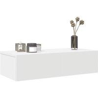 Berkfield Home Wall Shelf with Drawers White 60x26.5x15 cm Engineered Wood